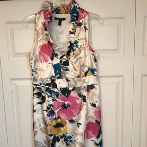 Elegant satin floral dress